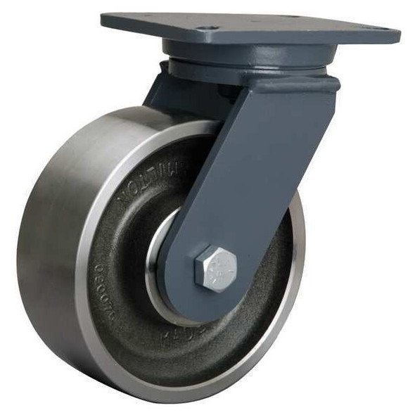 Hamilton Plate Caster,Swivel,Forged Steel,8 in,4000 lb S-CH-83FSB-4SL-FB