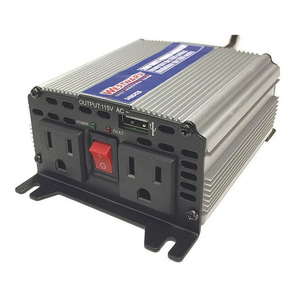 Power Inverter, Modified Sine Wave, 400 W Peak, 200 W Continuous, 2 Outlets
