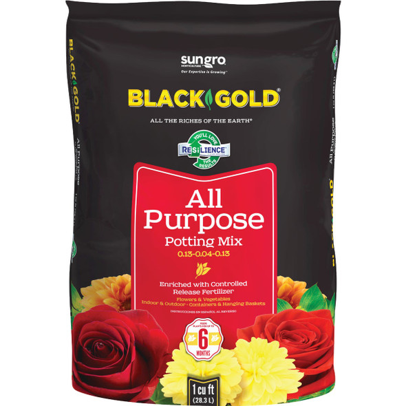 Black Gold 1 Cu. Ft. 27 Lb. All Purpose Potting Soil Mix 1410102.CFL001P