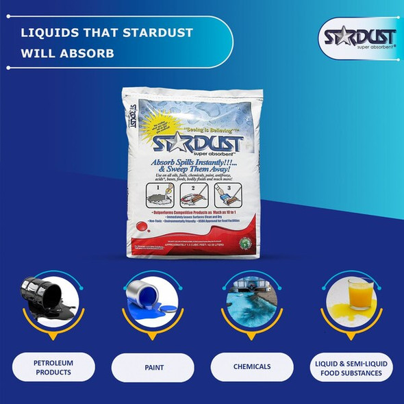 Stardust Spill Products Loose Sorbent, 8 gal, Universal, White D15CF