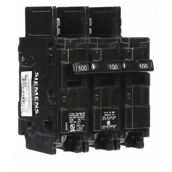 Siemens Circuit Breaker,100A,Bolt On,240V,3P BQ3B100 Siemens Circuit Breaker,100A,Bolt On,240V,3P BQ3B100