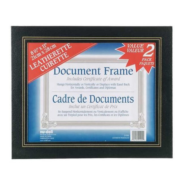 Nudell Certificate Frame,Black,10.5in H,PK2 21202