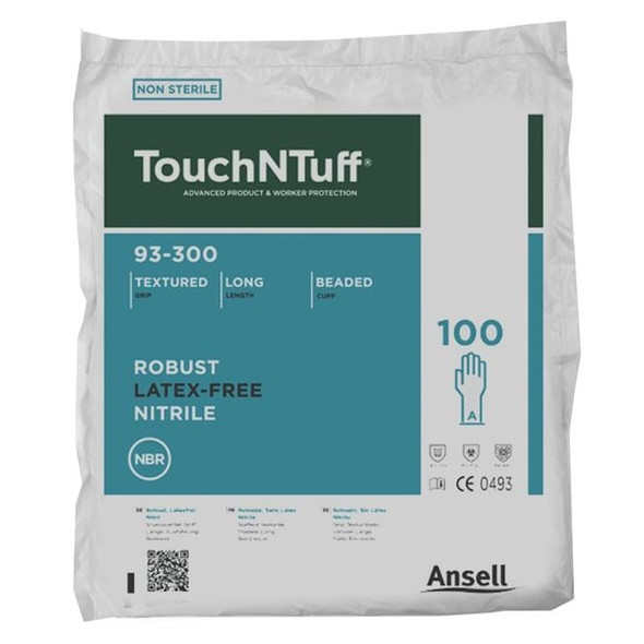 Ansell Disposable Gloves,Nitrile,S,PK1000 93-300