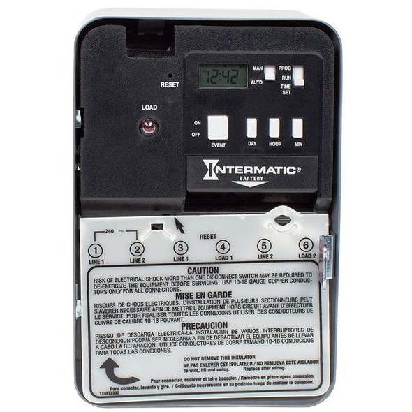 Intermatic Electronic Timer, Metal, DPST EH40