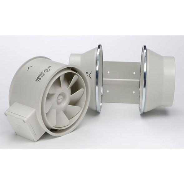 Soler & Palau Plastic 7"D,4.5"H,4.5"W Inline Duct Fan TD-125
