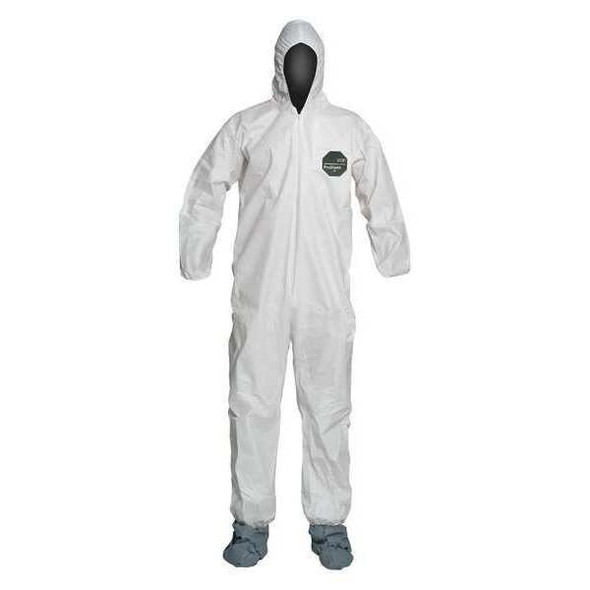 50 Coverall. Standard Fit Hood. Elastic Wrists. White. 4X