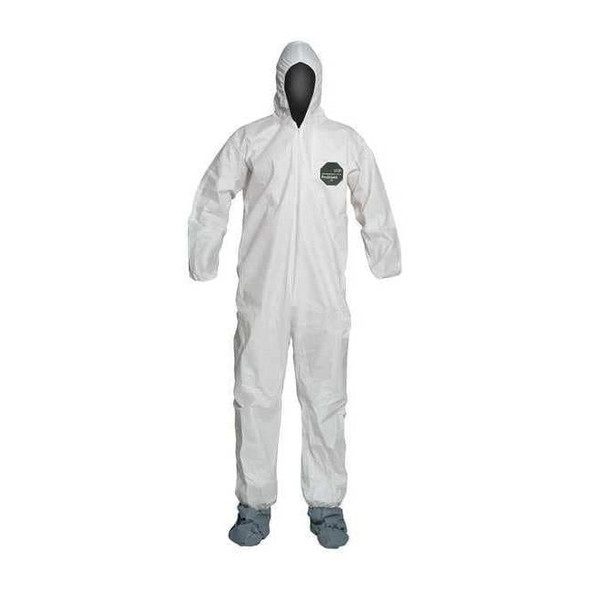 50 Coverall. Standard Fit Hood. Elastic Wrists. White. 4X