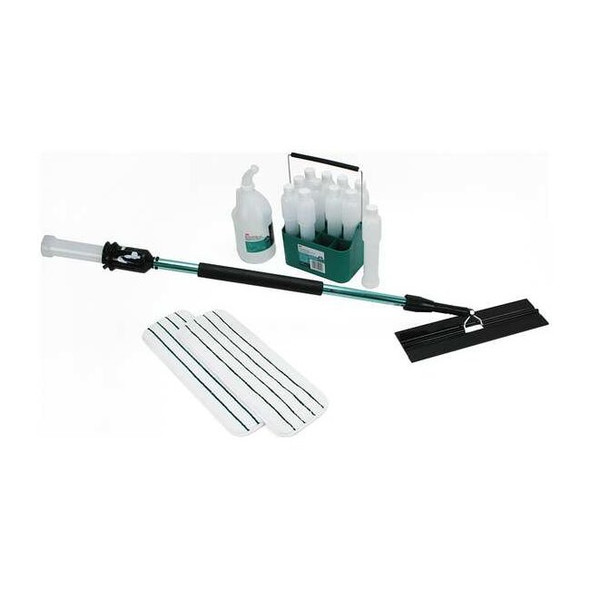 Flat Mop Kit, 21 oz Dry Wt, Slide On Connection, Cut-End, White, Microfiber