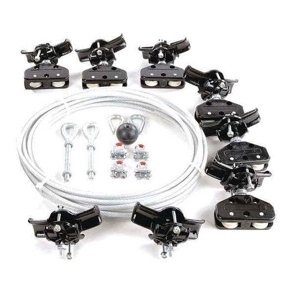 Dayton Festoon System Kit,1/4 In Rope,L 40 Ft 33N208