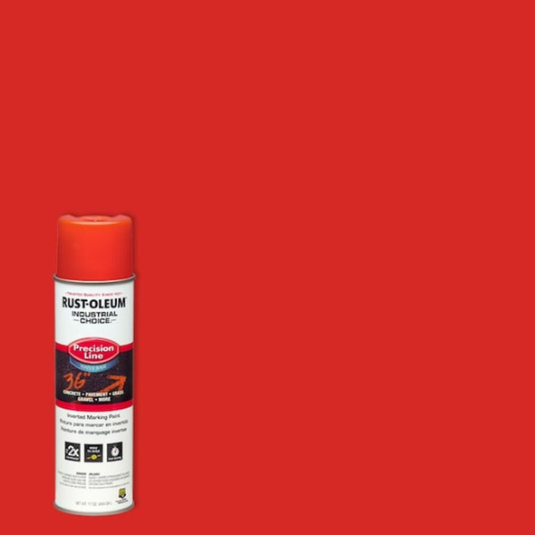 Precision Line Marking Paint, 17 oz., Fluorescent Red, Water-Based  1862838