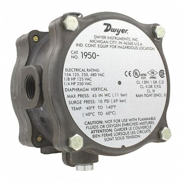 Dwyer Instruments Differential Pressure Switch 1.4-5.5 w.c 1950-5-2F