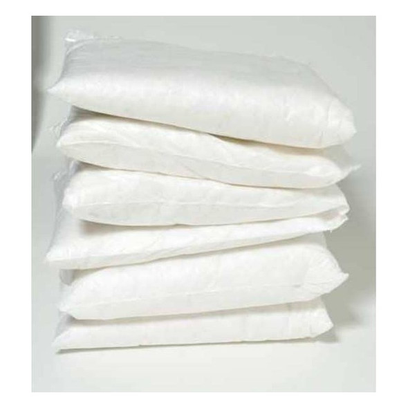 Sorbent Pillow, 15 gal, 10 in x 10 in, Non Aggressive, White, 12 PK
