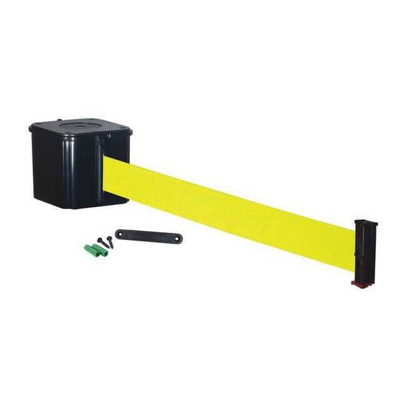 Retracta-Belt Retractable Belt Barrier,25 ft.,4inH WM412SB25-FY-RE