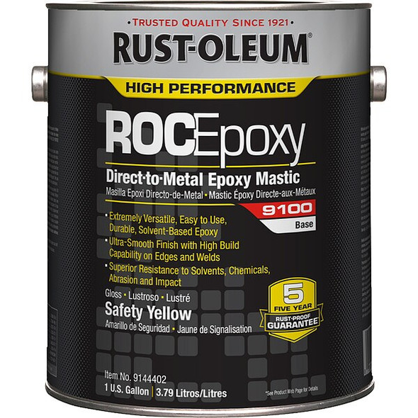 Rust-Oleum Epoxy Mastic Coating,Safety Yellow,1 gal 9144402 Rust-Oleum Epoxy Mastic Coating,Safety Yellow,1 gal 9144402