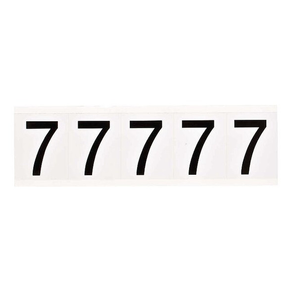 Brady NumberLabel,Vinyl,2-1/4inH,1-3/4inW,PK5 9714-7