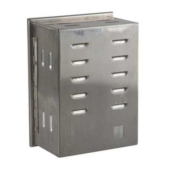 Universal Thermostat Guard, Stainless Steel, Outside Width: 6 1/4 in