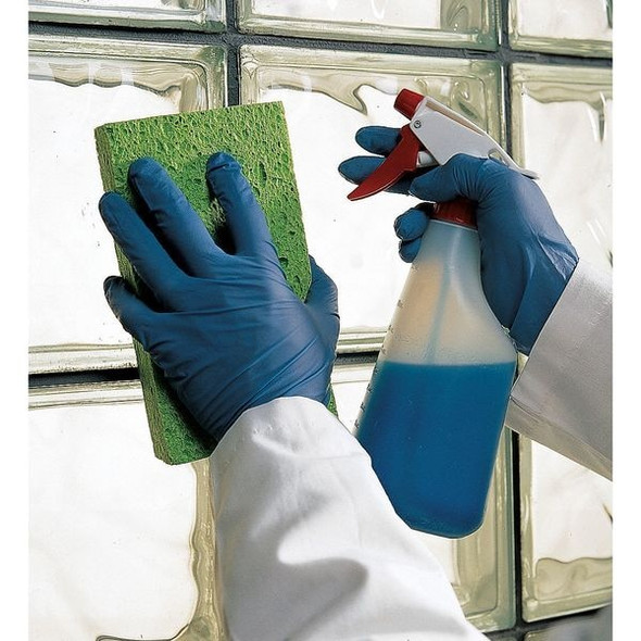 TouchNTuff 92-675, Disposable Gloves, 4.3 mil Palm, Nitrile, Powder-Free, L ( 9 ), 100 PK, Blue