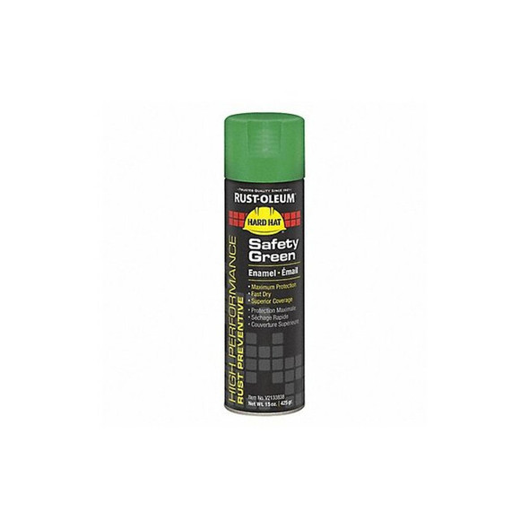Rust Preventative Spray Paint, Safety Green, Gloss, Solvent, 15 oz