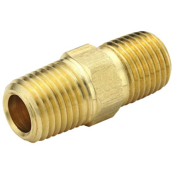 Parker Hex Nipple Brass Hex Nipple, 1/8 in Male NPT X 1/8 in Male NPT 216P-2