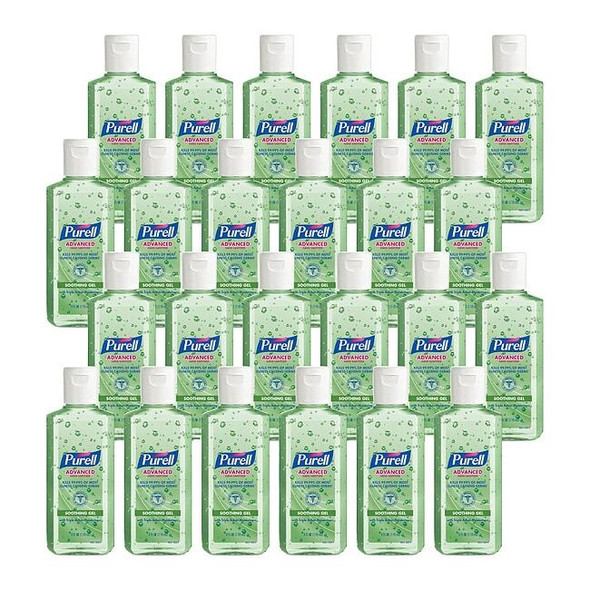 Purell Hand Sanitizer Aloe Gel, 4oz Portable Flip Cap Bottle, PK24 9631-24
