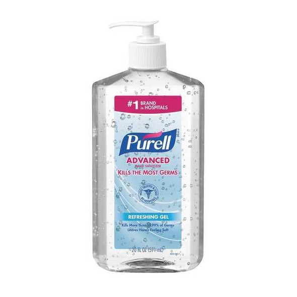 Purell Advanced Hand Sanitizer Gel, 20oz Table Top Pump Bottle 3023-12