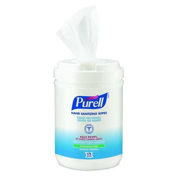 Purell Hand Sanitizing Wipes, Alcohol Formula, 175 Count Canister 9031-06
