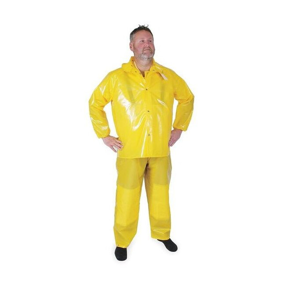 Condor Rain Jacket w/ Detachable Hood,Yellow,S 4PCJ8