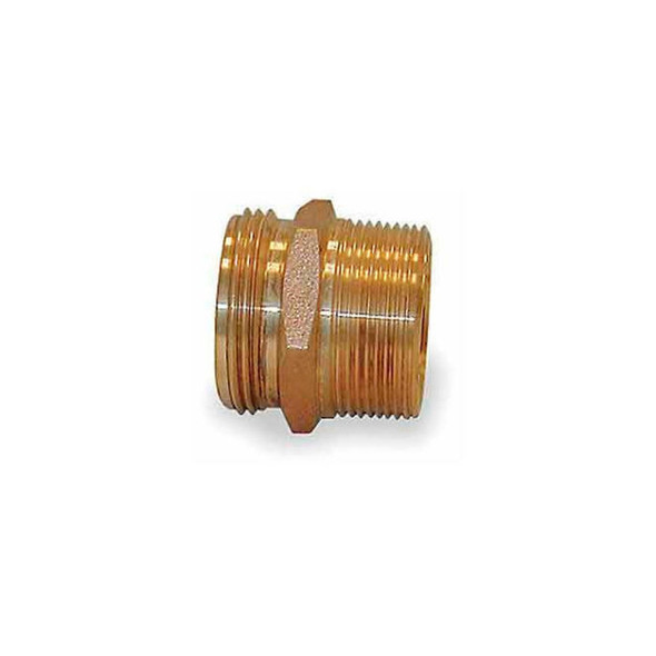 Fire Hose Double Male  Nipple - 2 In. NPT X 1-1/2 In. NH - Brass Fire Hose Double Male  Nipple - 2 In. NPT X 1-1/2 In. NH - Brass