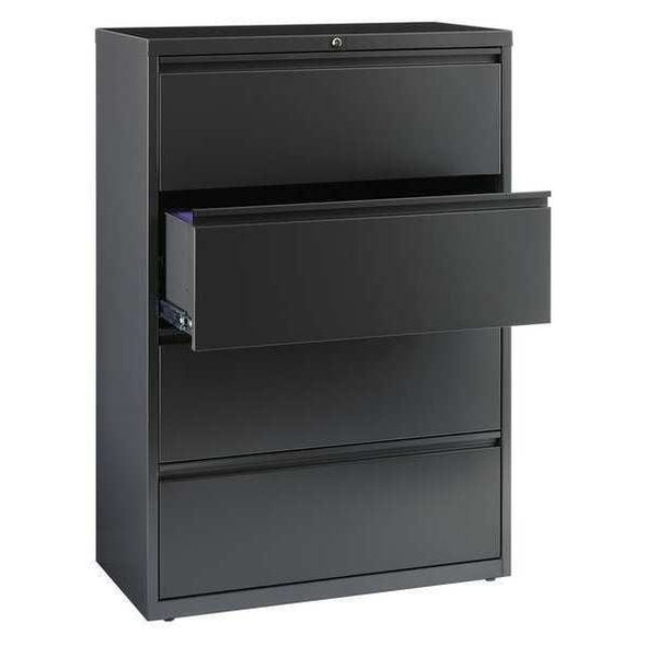 Hirsh 36" W 4 Drawer Lateral File Cabinet, Charcoal,  A4/Legal/Letter 17632