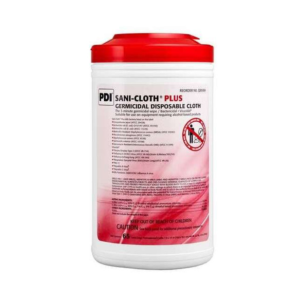 Pdi Disinfecting Wipes, 7-1/2 x 15", 65 Wipes Q85084