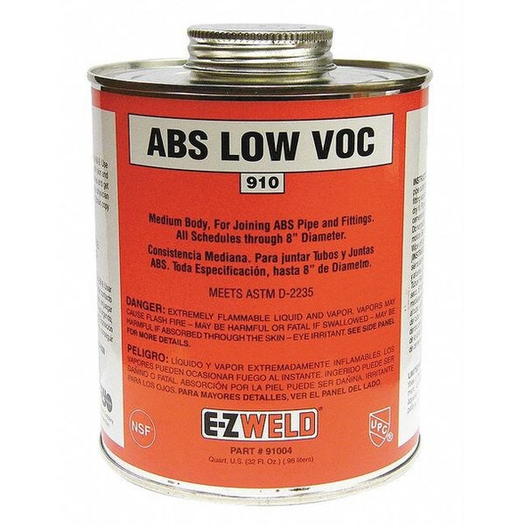 Ez Weld ABS Cement,32 Oz,Black EZ21004