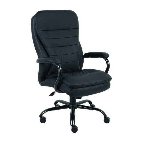 Desk Chair Desk Chair, Fixed Arms, 19-1/4" to 22-1/4" Height, Vinyl, Black