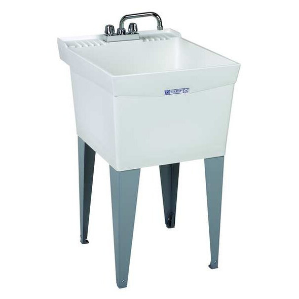 Mustee Utility Sink,24"x20"x34",White 19CF
