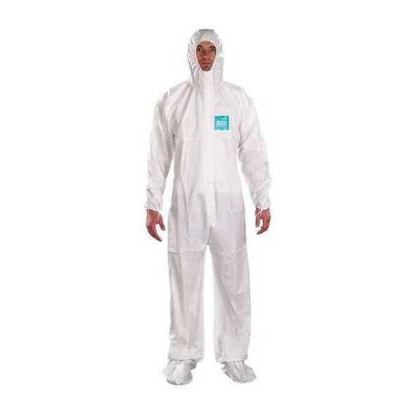 Ansell Hooded Coverall,Bound,Booted,S,PK25 WH20-B-92-107-02