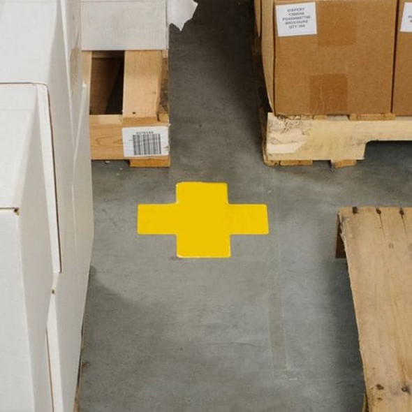 Brady Floor Marking Tape, Polyester, No Legend, Yellow, 3 in W., 8 mil Thickness, 20 PK 104475