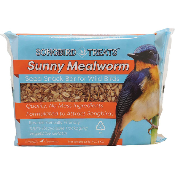 Wildlife Sciences Songbird Treats 1.6 Lb. Sunny Mealworm Seed Snack Bar 903