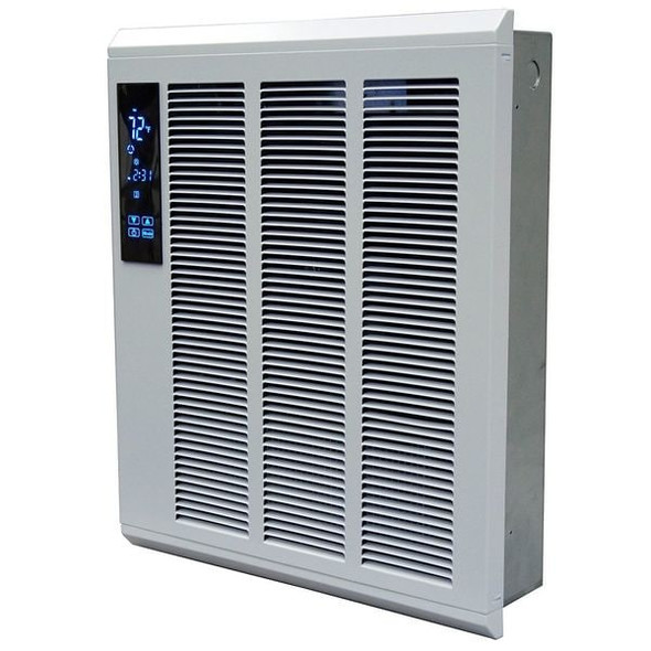 Recessed Electric Wall-Mount Heater, Recessed or Surface, 1800 to 4000 W, 208V AC, White