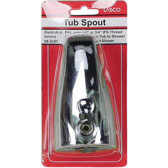 Lasco 1-2 In. or 3-4 In. Chrome Bathtub Spout with Diverter 08-2001 404129