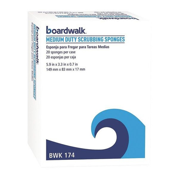 Boardwalk Med Duty Scrubbing Sponge,Ylw/Grn,PK20 BWK174