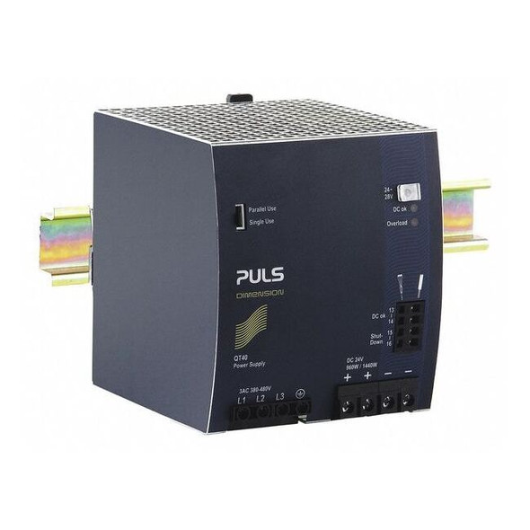 Puls DC Power Supply, 380/480V AC, 24/28V DC, 960 W, 40 A, DIN Rail QT40.241