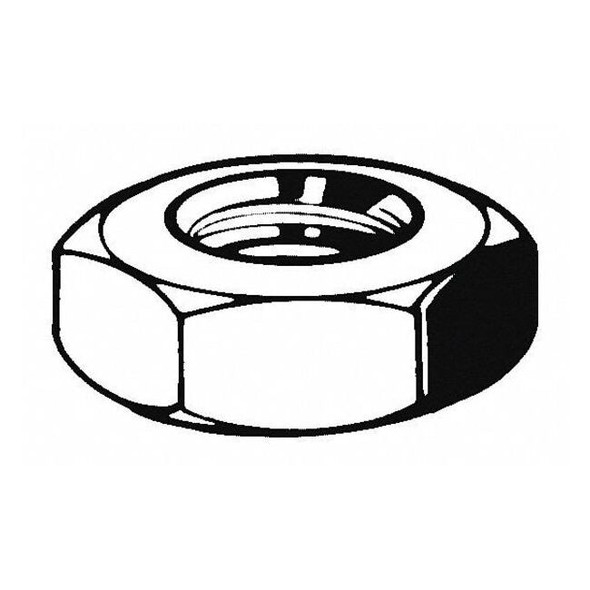 Jam Nut, 1/4"-28, Steel, Grade 5, Black Oxide, 5/32 in Ht, 50 PK