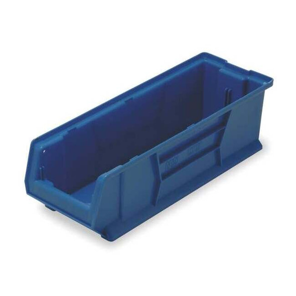 Storage Bin, Polypropylene/Polyethylene, Blue, 7 in H, 8 1/4 in W, 29 7/8 in L