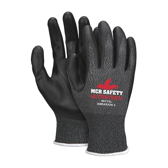 Knit Gloves, Nylon, Sandy Palm, Knit, Black/Gray/White, M, 12 PK