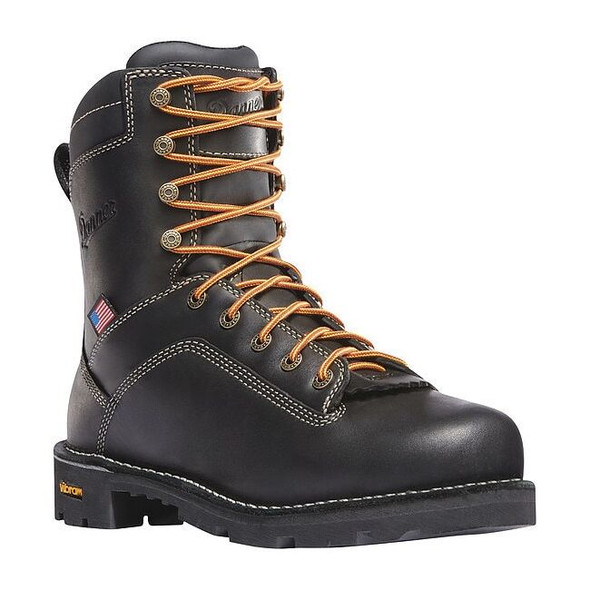 Men's 8-Inch Work Boot, 11 1/2, Alloy Toe, 8 in H, Black, 17311