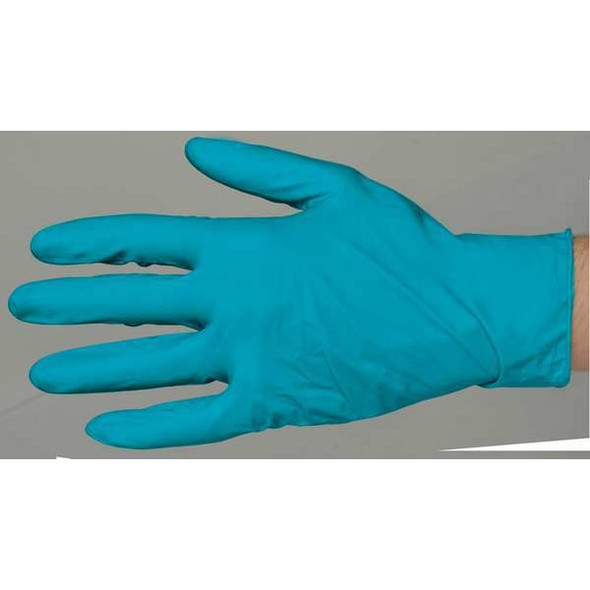 Ansell TouchNTuff 92-600 Chemical Resistant Gloves, Nitrile, 9 1/2 in L, Green, M, 100 PK 92-600