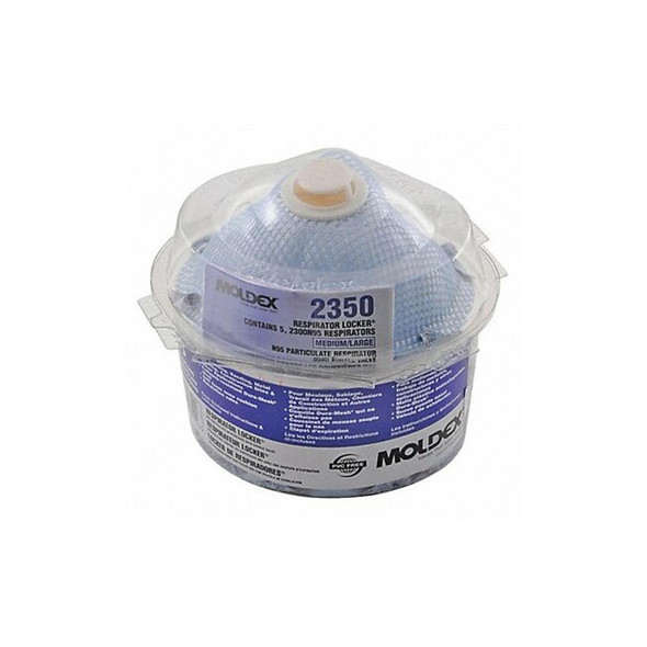 Moldex Disposable Respirator, N95, Molded, Dual, Non-Adjustable, None, M 2350N95