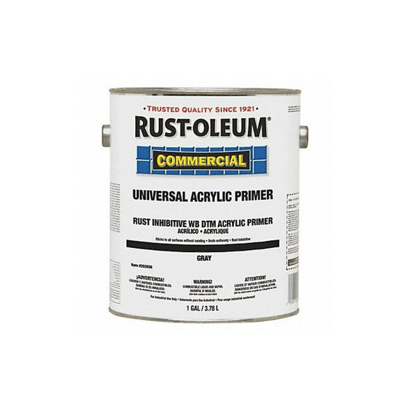 Rust-Oleum Primer,Gray,Water,Acrylic Copolymer,1gal 292606 Rust-Oleum Primer,Gray,Water,Acrylic Copolymer,1gal 292606