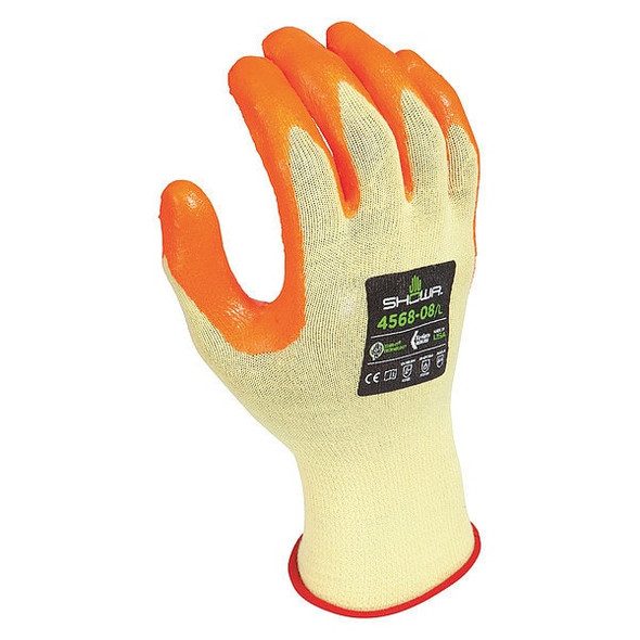 Cut Resistant Coated Gloves, Cut Level A4 ,Dipped ,Nitrile ,Sandy ,M 1 PR