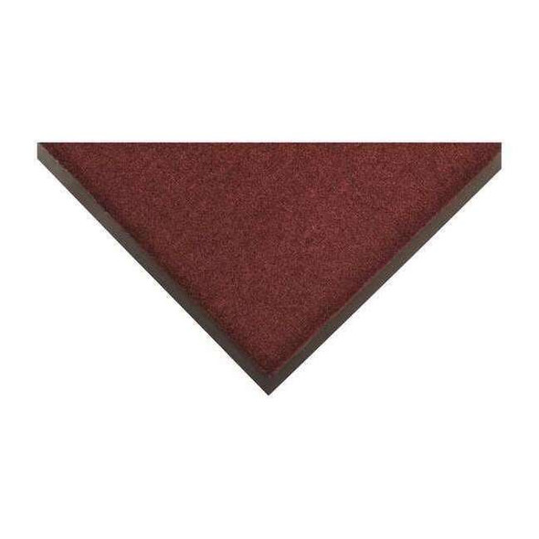 Entrance Mat, Olefin, 1/4 in Thick, Burgundy, 3 ft W x 5 ft L