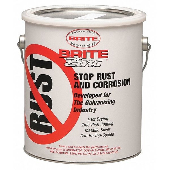 Weld-Aid Exterior Galvanizing Compound,  Aluminum/Metallic, Silver, 1 gal B-200